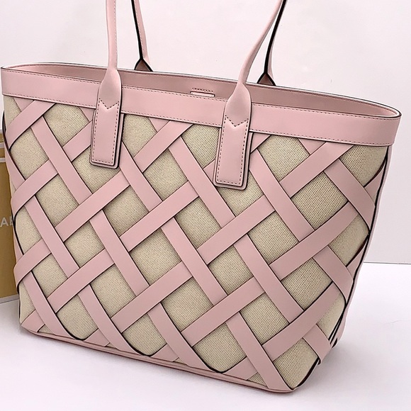 MICHAEL KORS SIENNA Large Tote Shoulder BAG In POWDER BLUSH Leather Canvas - Picture 5 of 16